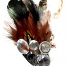 Brown Ring Adjustable Stretch Glass Stone Faceted Animal Print Lucite Feather Text 1202018-9928SOBRO