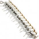 White Bracelet Toggle Chunky Bead Faux Pear Metal Chain Tassel 1 1 2 Inch Width 7 I 120202-9951TTWHT