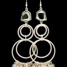 Clear Earring Fish Hook Beads Multiple Hoops Faceted Stone 4 Inch Drop 120205-99111MSCLR