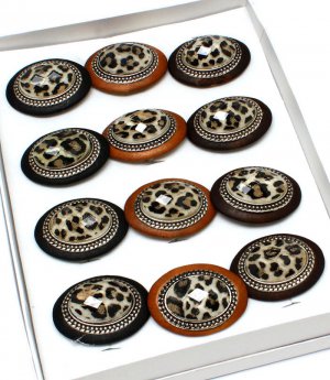 Multi Colored Ring Adjustable Animal Print Leopard Dozen Package Color Assorted 121218-51166MLT