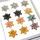 Multi Colored Ring Adjustable Crystal Studs Dozen Package Color Assorted 1 Inch Tall 121218-51410MLT