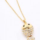 Clear Necklace Charm Metal Casting Crystal Studs Fish Charm 1 3 4 Inch Tall 30 Inc 12141429-170GDCLR