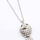Clear Necklace Charm Metal Casting Crystal Studs Fish Charm 1 3 4 Inch Tall 30 Inc 12141429-170RDCLR