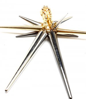 Multi Colored Ring Adjustable Stretch Spikes Various Size Spike 3 1 2 Inch Tall 12141828-038THMLT