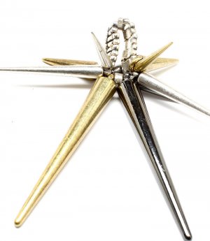 Multi Colored Ring Adjustable Stretch Spikes Various Size Spike 3 1 2 Inch Tall 12141828-038THMTC
