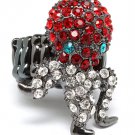 Red Ring Adjustable Stretch Crystal Studs Octopur 1 1 4 Inch Tall / 12141836-076BNRED