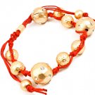 Red Bracelet Cord Shambella Crystal Studs Texture Various Size Balls Extension 10 I 1214228-102MGRED