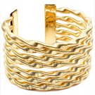 Gold Colored Bracelet Cuff Metal Casting Spiral Spring 2 1 2 Inch Width 1214228-198GDGOD
