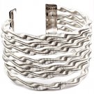 Silver Colored Bracelet Cuff Metal Casting Spiral Spring 2 1 2 Inch Width 1214228-198RDSIV