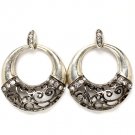 Clear Earring Post Earring Filigree Crystal Studs Metal Casting Ring 1 1 2 Inch Dro 1214528-034SOCLR