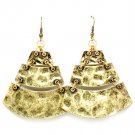 Gold Colored Earring Fish Hook Metal Casting Texture 2 Inch Drop 1214528-043BOGOD