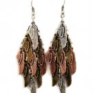 Multi Colored Earring Fish Hook Cascade Wings Texture 2 3 4 Inch Drop 1214528-238THMLT