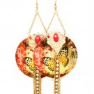 Coral Earring Fish Hook Metal Disc Tassle Formica Crystal Studs Prong Set Butterfly 1214528-549MGCOL