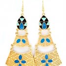 Blue Earring Fish Hook Enamel Matte Finish Texture 2 1 2 Inch Drop 1214528-630MGBLU