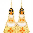 Orange Earring Fish Hook Enamel Matte Finish Texture 2 1 2 Inch Drop 1214528-630MGORG