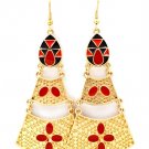 Red Earring Fish Hook Enamel Matte Finish Texture 2 1 2 Inch Drop 1214528-630MGRED