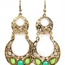 Green Earring Fish Hook Metal Casting Crystal Studs Cresent Tear Drop Formica Facet 1214528-672BOGRN