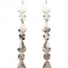Silver Colored Earring Fish Hook Linear Drop Metal Casting Tear Drop 8 Inch Drop 1214528-706RDSIV