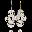 Silver Colored Earring Fish Hook Discs Matte Finish Chain Texture 3 Inch Drop 1214528-717MSSIV