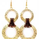 Gold Colored Earring Fish Hook Linear Drop Metal Casting Link Texture 2 1 4 Inch Dr 1214528-729TTGDA