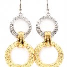 Gold Colored Earring Fish Hook Linear Drop Metal Casting Link Texture 2 1 4 Inch Dr 1214528-729TTGOD