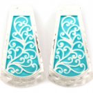 Turquoise Earring Post Earring Metal Casting Enamel Matte Finish 1 3 4 Inch Drop 1214528-827MSTUQ
