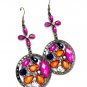 Purple Earring Linear Drop Fish Hook Various Cut Crystal Studs Crystal Stone Textur 1214529-112BNPUR