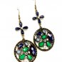 Blue Earring Linear Drop Fish Hook Various Cut Crystal Studs Crystal Stone Texture  1214529-112BOBLU
