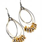 Clear Earring Linear Drop Fish Hook Metal Casting Metal Wire Multi WireBead Texture 1214529-115TTCLR