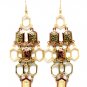 Multi Colored Earring Linear Drop Fish Hook Honey Comb Metal Casting 3 1 2 Inch Dro 1214529-122THMLT