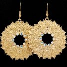 Aurore Boreale Earring Fish Hook Crystal Studs Meatl Casting Texture 1 1 2 Inch Dr 1214531-0191GDABO