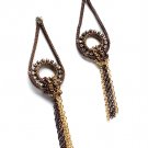 Clear Earring Linear Drop Crystal Studs Mesh Chain Tassel 3 1 2 Inch Drop 1214531-034COCLR