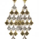 Gold Colored Earring Linear Drop Metal Casting Texture Twisted 4 Inch Drop 1214531-056TTGOD