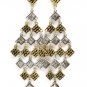Gold Colored Earring Linear Drop Metal Casting Texture Twisted 4 Inch Drop 1214531-056TTGOD
