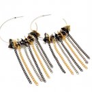Multi Colored Earring Hoop Metal Casting Bead Metal Paddles Tassel 4 Inch Drop 1214533-049SOMLT