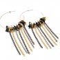 Multi Colored Earring Hoop Metal Casting Bead Metal Paddles Tassel 4 Inch Drop 1214533-049SOMLT