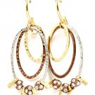 Clear Earring Pin Catch Oval Texture Beads Charm 3 Inch Drop 1214535-071THCLR