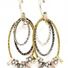 Clear Earring Pin Catch Oval Texture Beads Charm 3 Inch Drop 1214535-071THCRA