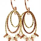 Clear Earring Pin Catch Oval Texture Beads Charm 3 Inch Drop 1214535-071TTCLR