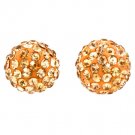 Brown Earring Post Earring Cyrstal Studs Fireball Texture 10 Mm Drop 1214536-594GDBRO