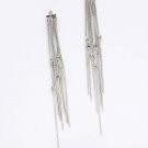 Clear Earring Linear Drop Metal Casting Crystal Studs 4 Inch Drop 1214536-823RDCLR