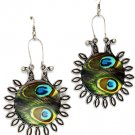 Multi Colored Earring Linear Drop Fish Hook Peacock Print Rosette Texture 2 3 4 Inc 1214536-926SOMLT