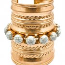 Natural Bracelet Cuff Metal Casting Turquoise Stones Prong Set Texture Unbalanced 3 13132-99779GDNAT