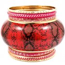 Red Bracelet Bangle Stackable Metal Casting Painted Various Hoops 2 1 2 Inch Width 13132-99833GDRED