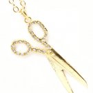 Clear Necklace Pendant Long Necklace Scissors Crystal Studs 3 Inch Pendant 30 Inch  1391427-083GDCLR