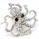 Aurore Boreale Ring Adjustable Stretch Crystal Studs Octopus 2 Inch Tall 1391827-054RDABO