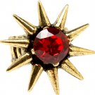 Red Ring Adjustable Stretch Glass Stone Faceted Spikes 1 1 2 Inch Tall 1391827-094BORED