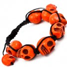 Orange Bracelet Cord Shambella Natural Stone Skeleton Texture 15 Inch Width 139227-027ORG