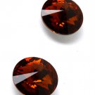 Brown Earring Stud Post Earring Swarovski Crystal 10 Mm Width / 139527-00129RDBRO