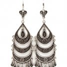 Silver Colored Earring Fish Hook Metal Casting Cresent Tear Drop Metal Casting Fring 139527-082SOSIV